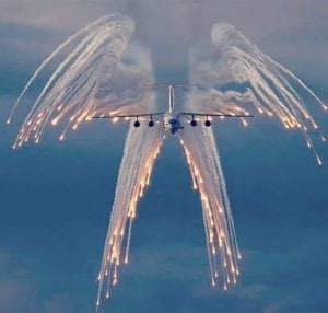 Angels wings by plane